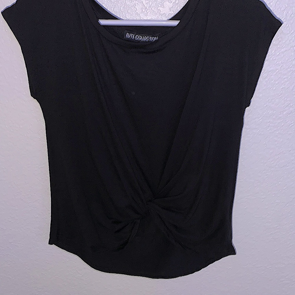 BLACK WRAP T SHIRT